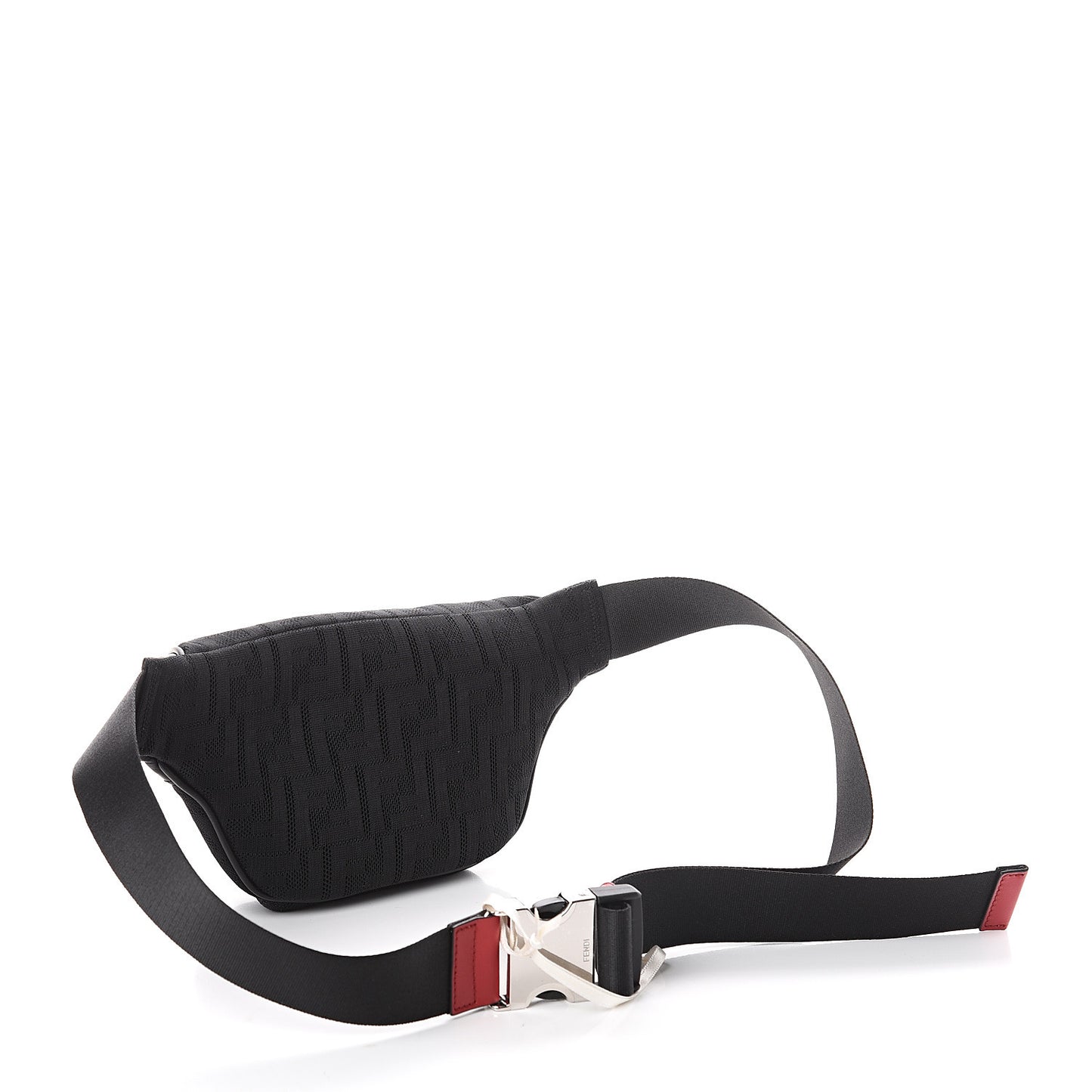 Neoprene Mesh Vitello Grace FF Pocket Belt Bag Black