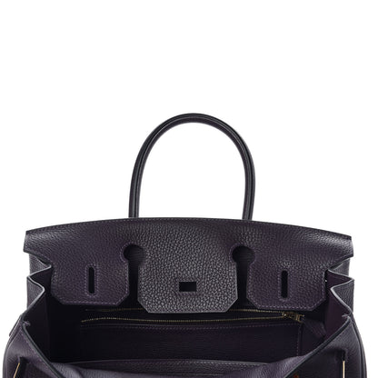 Hermes Taurillon Clemence Birkin 30 Raisin 14 of 39