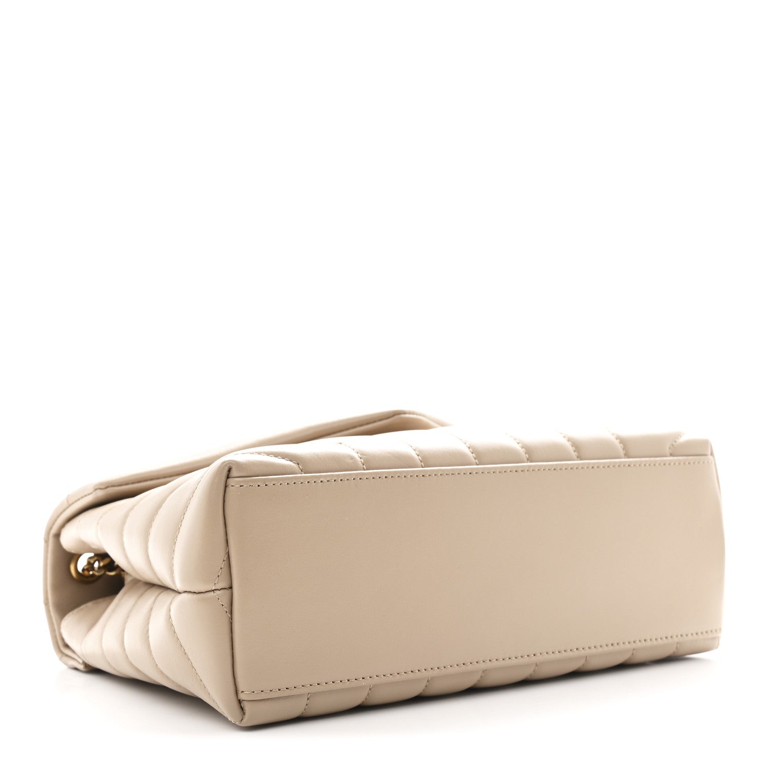 Saint Laurent Calfskin Y Quilted Monogram Small Loulou Chain Satchel Dark Beige 4 of 11