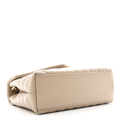 Saint Laurent Calfskin Y Quilted Monogram Small Loulou Chain Satchel Dark Beige 4 of 11