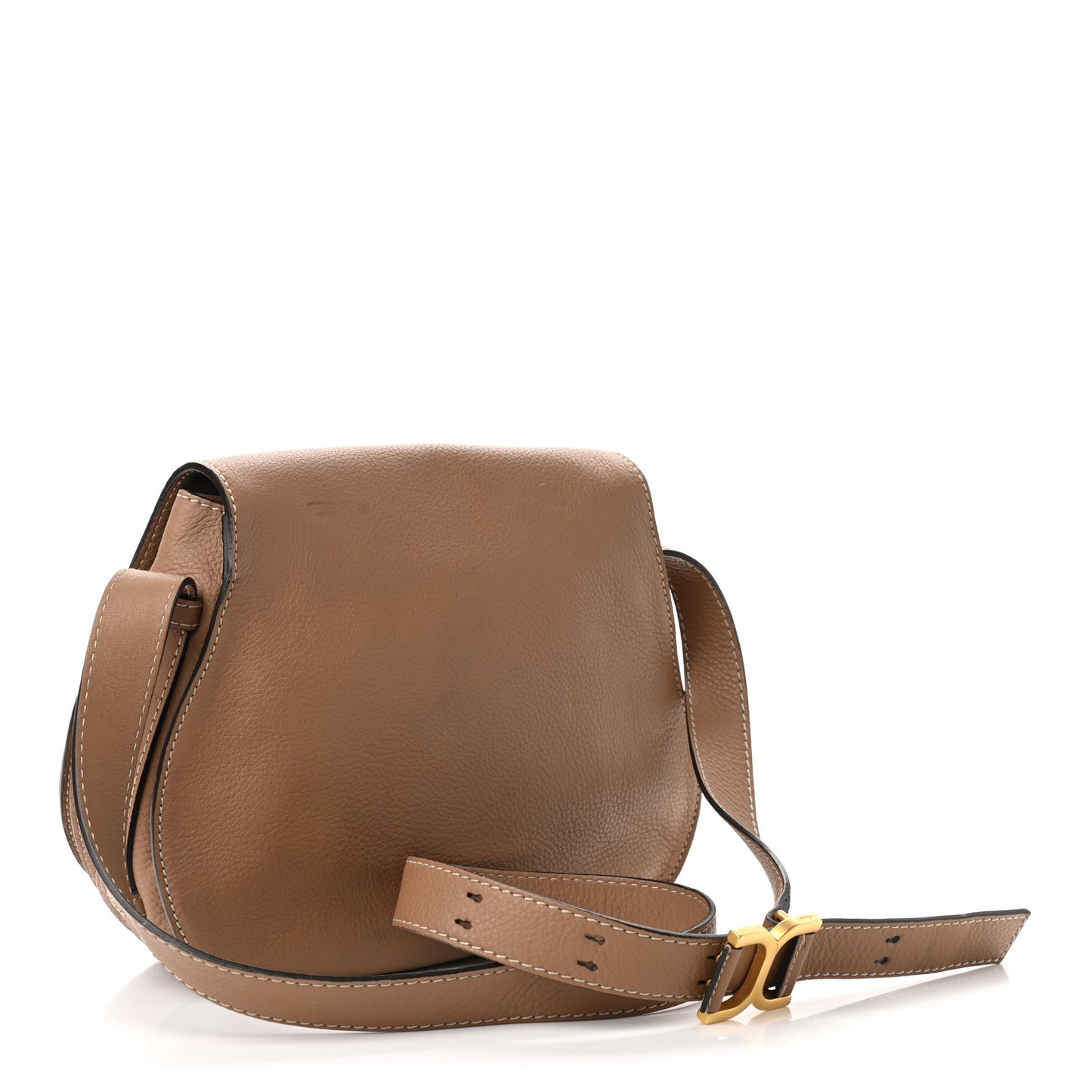 Calfskin Medium Marcie Round Crossbody Bag Nut