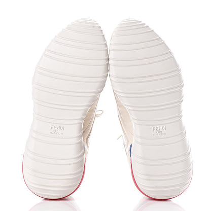 Fendi X FILA Vitello Mania Painted Womens Chunky Sneakers 40 Ice White Caipiroska Blueberry 5 of 9