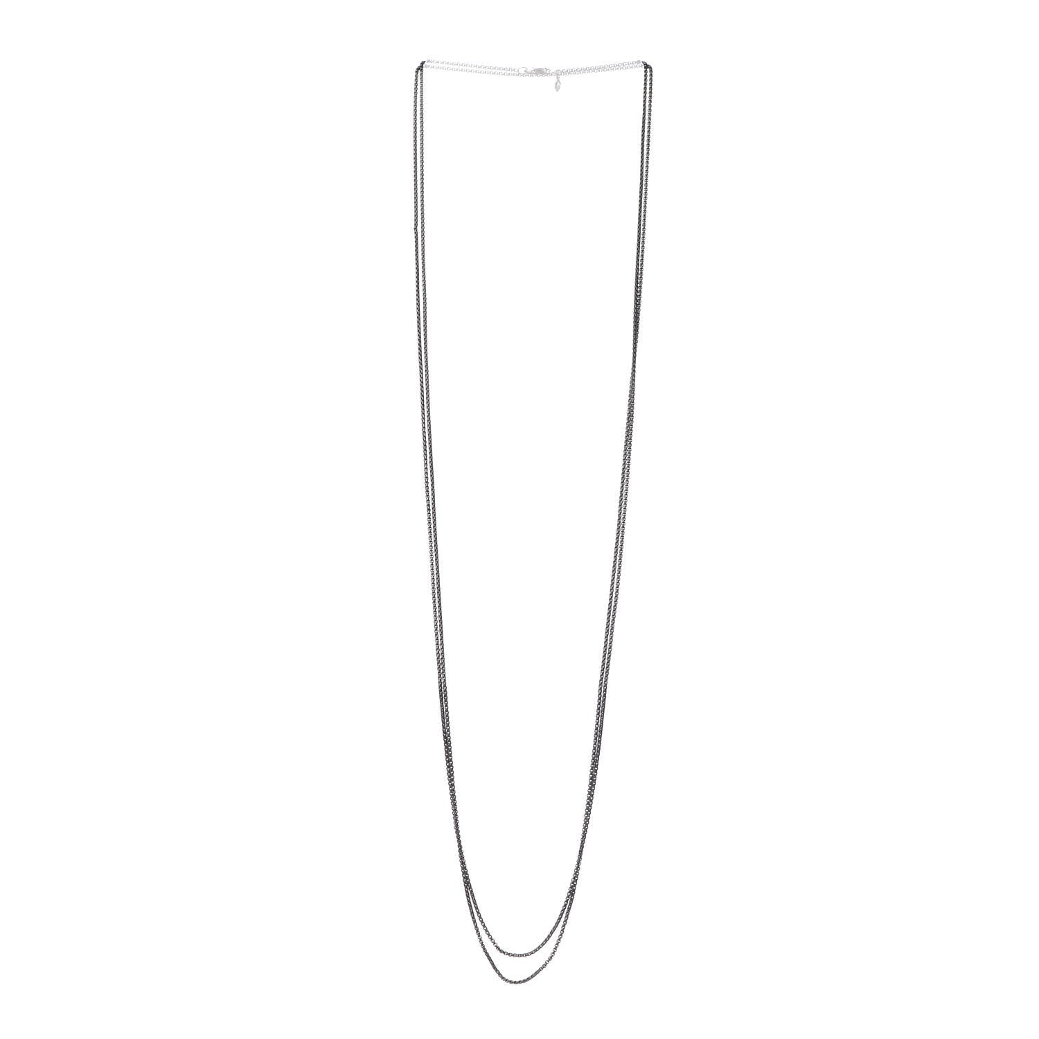 David Yurman Darkened Sterling Silver 1.7mm Baby Box Chain Necklace 3 of 5