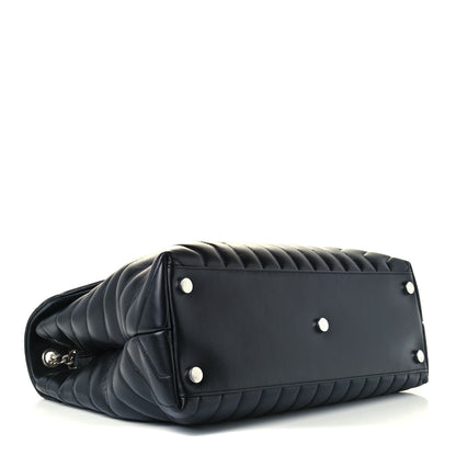 Saint Laurent Calfskin Y Quilted Monogram Large Loulou Chain Satchel Black 4 of 11