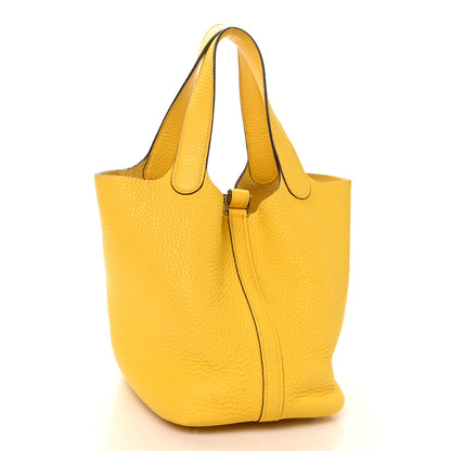 Hermes Taurillon Clemence Picotin Lock 18 PM Lime 3 of 10