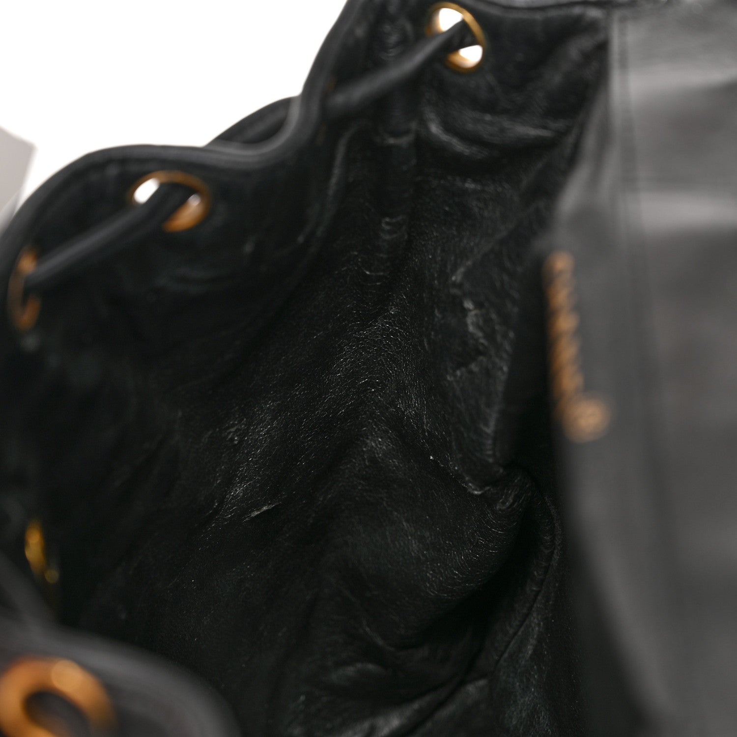 Chanel Lambskin Quilted Drawstring Backpack Black 14 of 16