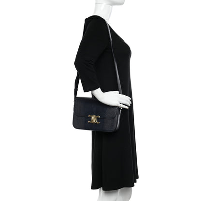 Celine Lizard Medium Triomphe Navy Blue 2 of 15
