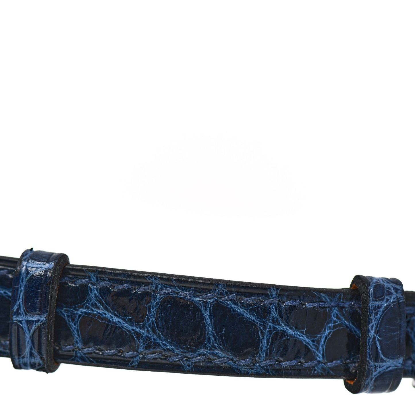 Stainless Steel Alligator Diamond Mother of Pearl 20mm Nantucket Quartz Watch Bleu Saphir