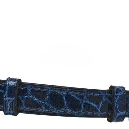 Hermes Stainless Steel Alligator Diamond Mother of Pearl 20mm Nantucket Quartz Watch Bleu Saphir 7 of 8