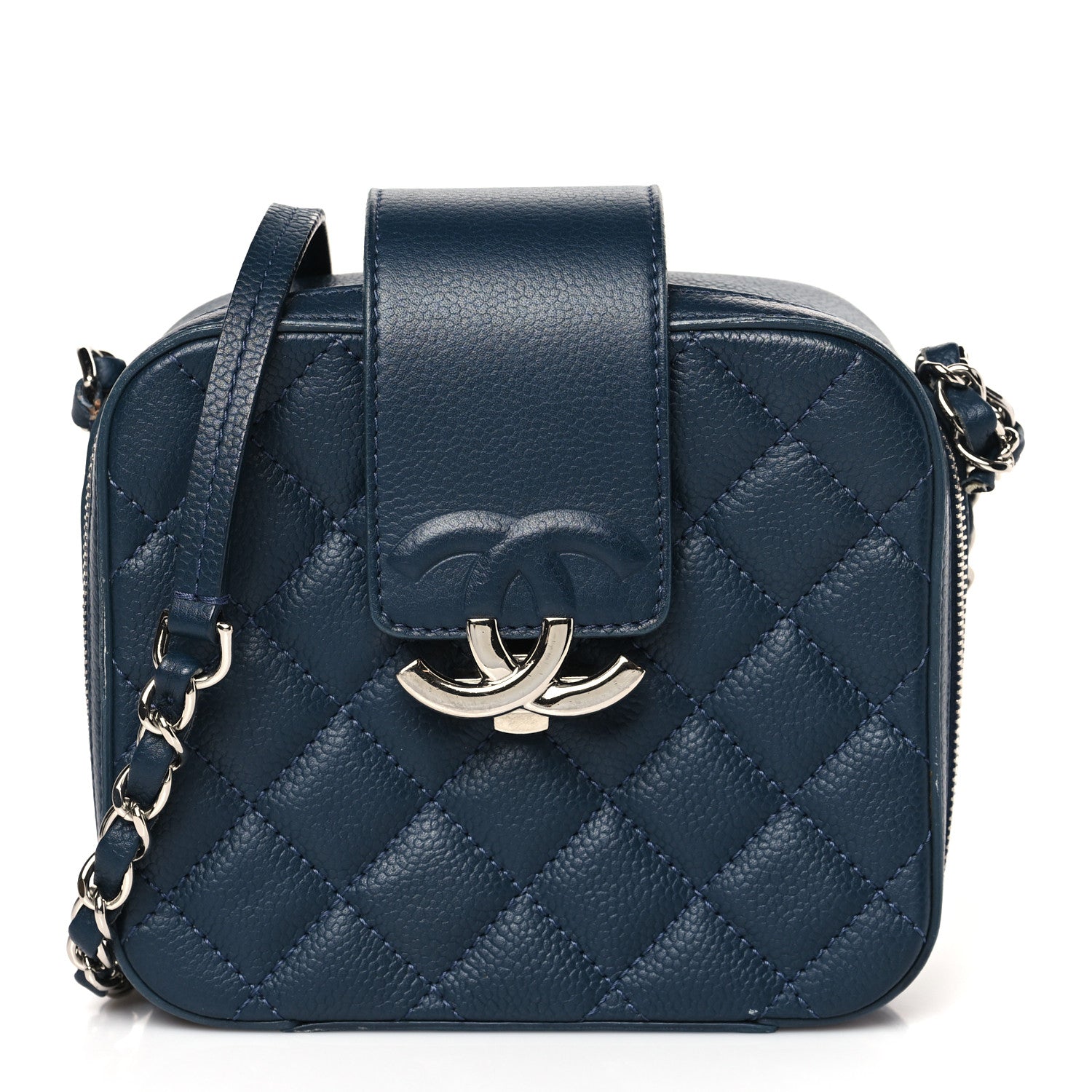 Chanel Caviar Mini Camera Case Bag Navy Blue 1 of 12