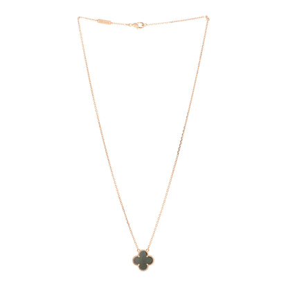 Van Cleef & Arpels 18K Rose Gold Gray Mother of Pearl Vintage Alhambra Pendant Necklace 3 of 5