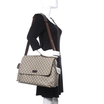 Gucci GG Plus Monogram Messenger Diaper Bag Dark Brown 2 of 11
