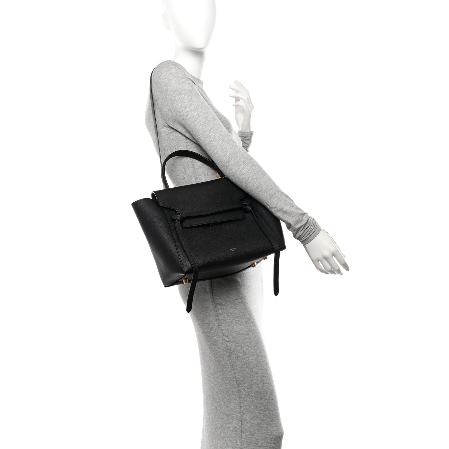 Grained Calfskin Mini Belt Bag Black