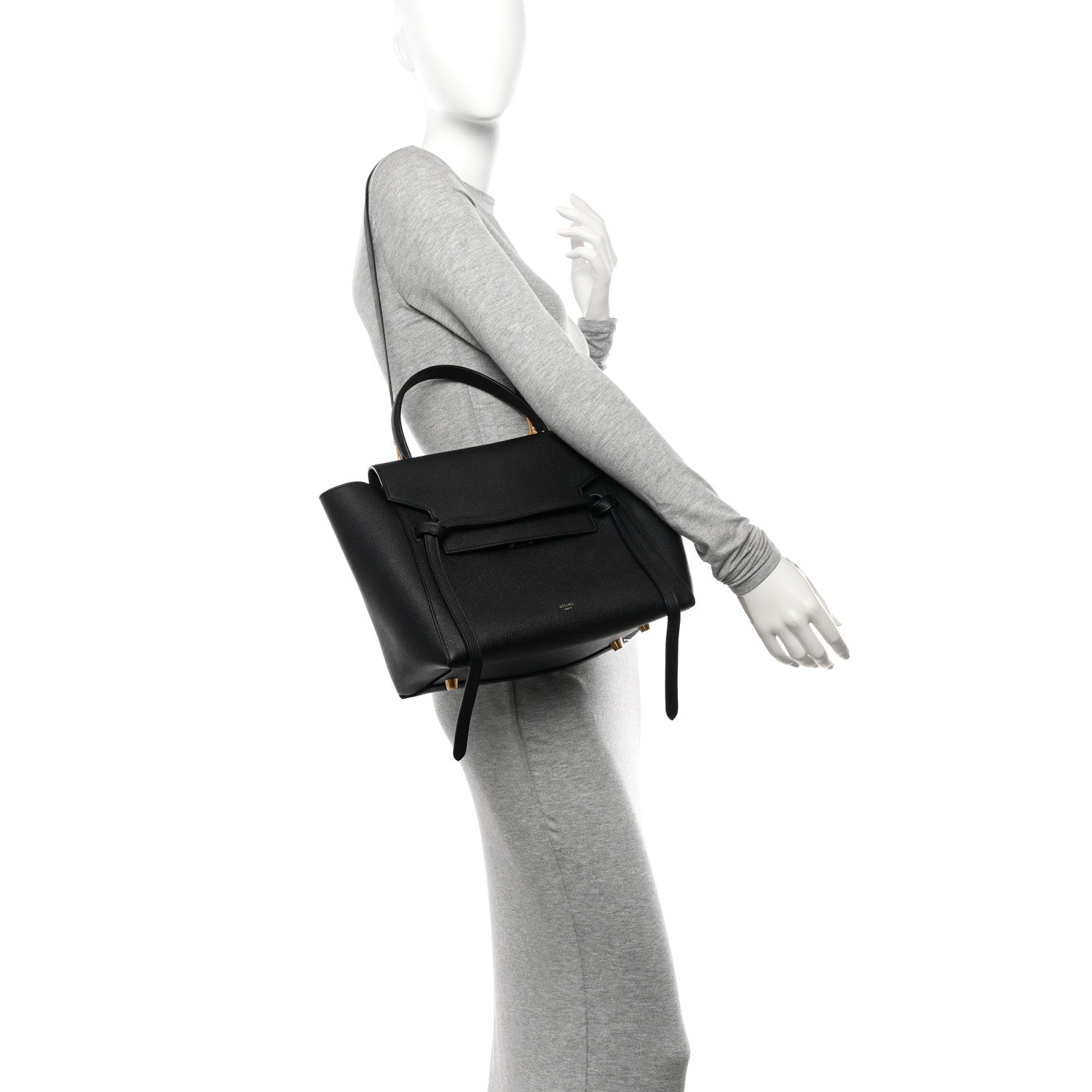 Celine Grained Calfskin Mini Belt Bag Black 2 of 10