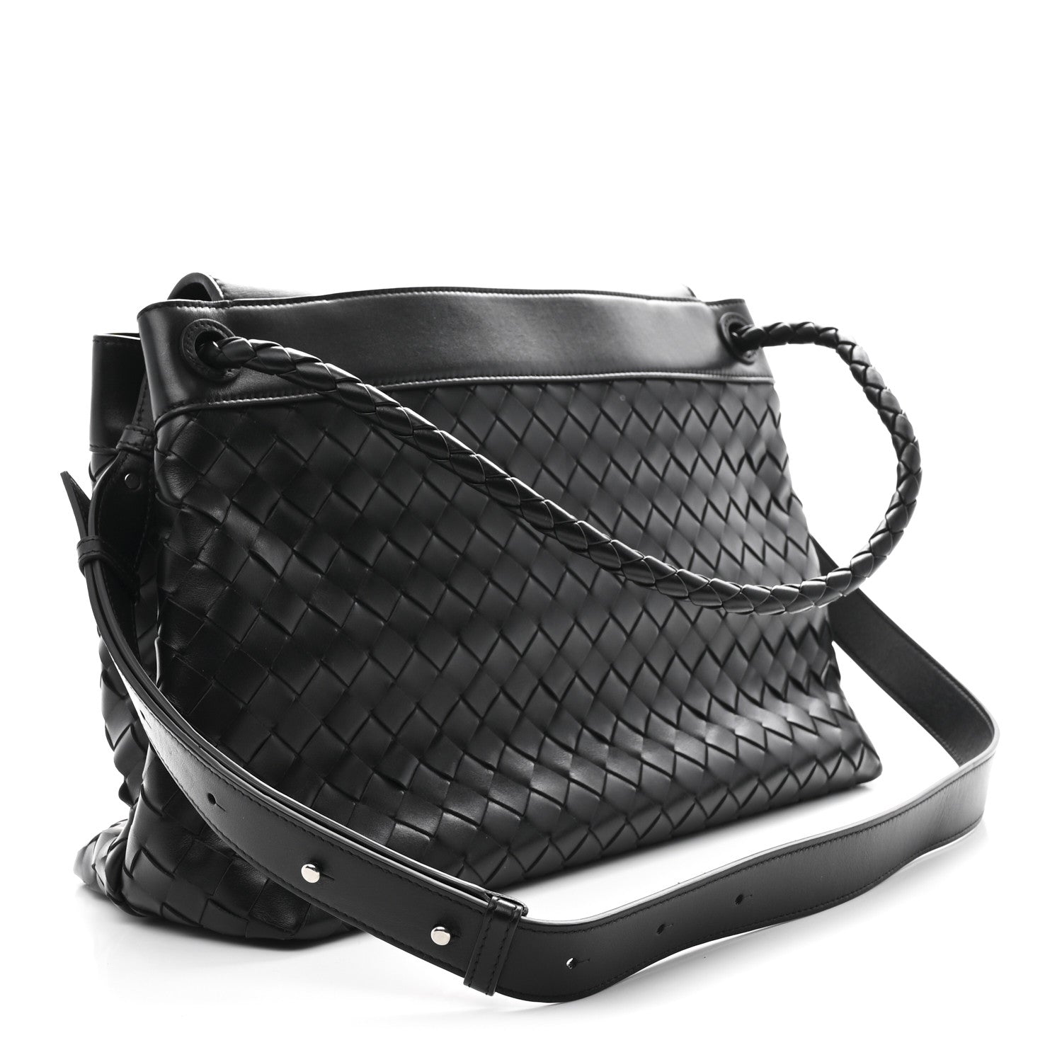 Bottega Veneta Calfskin Intrecciato Medium Andiamo Messenger Bag Black 3 of 12