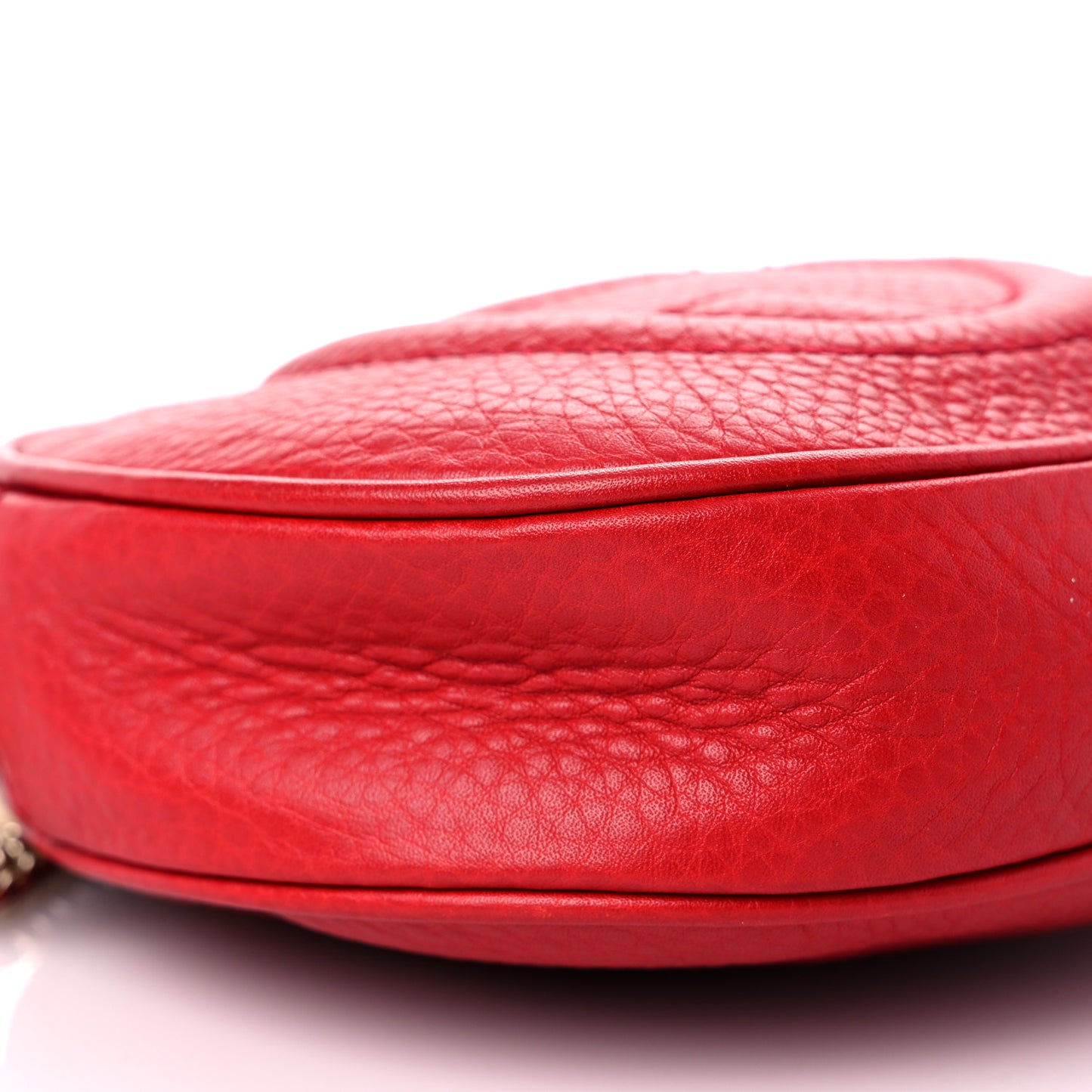 Pebbled Calfskin Mini Soho Chain Bag Tabasco Red
