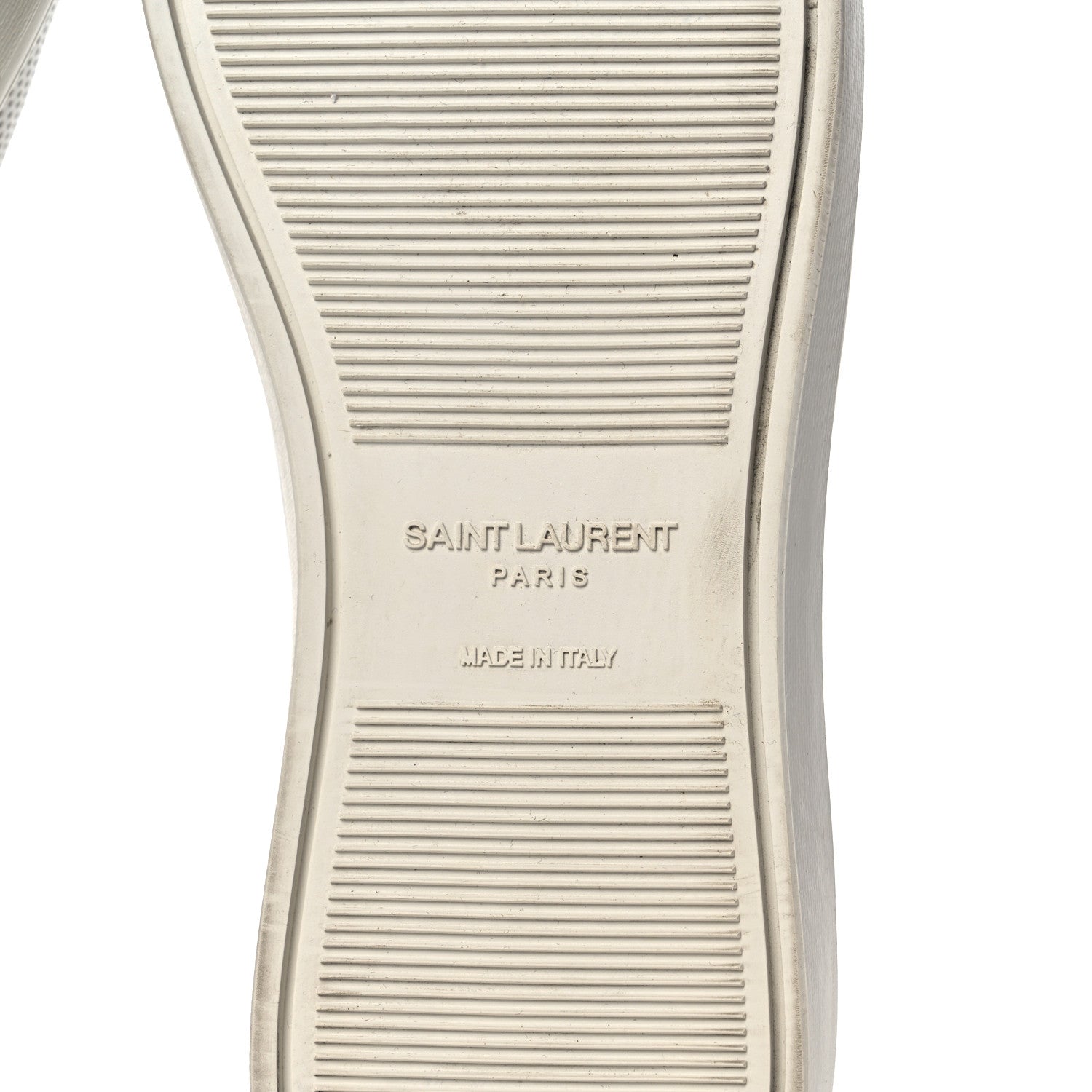 Saint Laurent Perforated Calfskin Glitter Andy Low Top Sneakers 37.5 White Silver 6 of 8