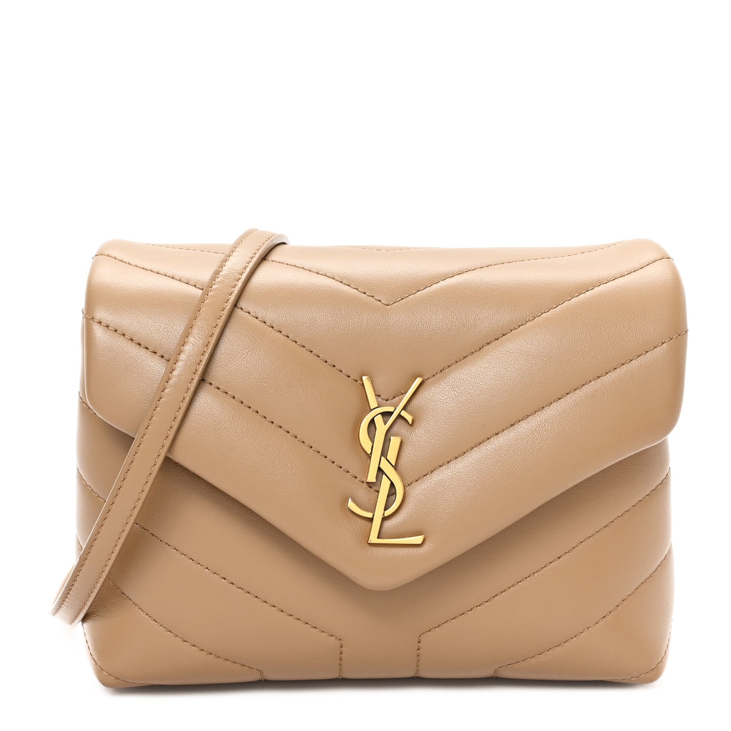 Calfskin Y Quilted Monogram Toy Loulou Crossbody Bag Natural Tan
