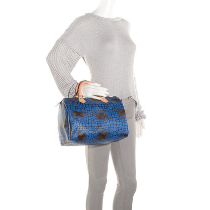 Louis Vuitton Monogram Kusama Town Speedy 30 Blue 2 of 7