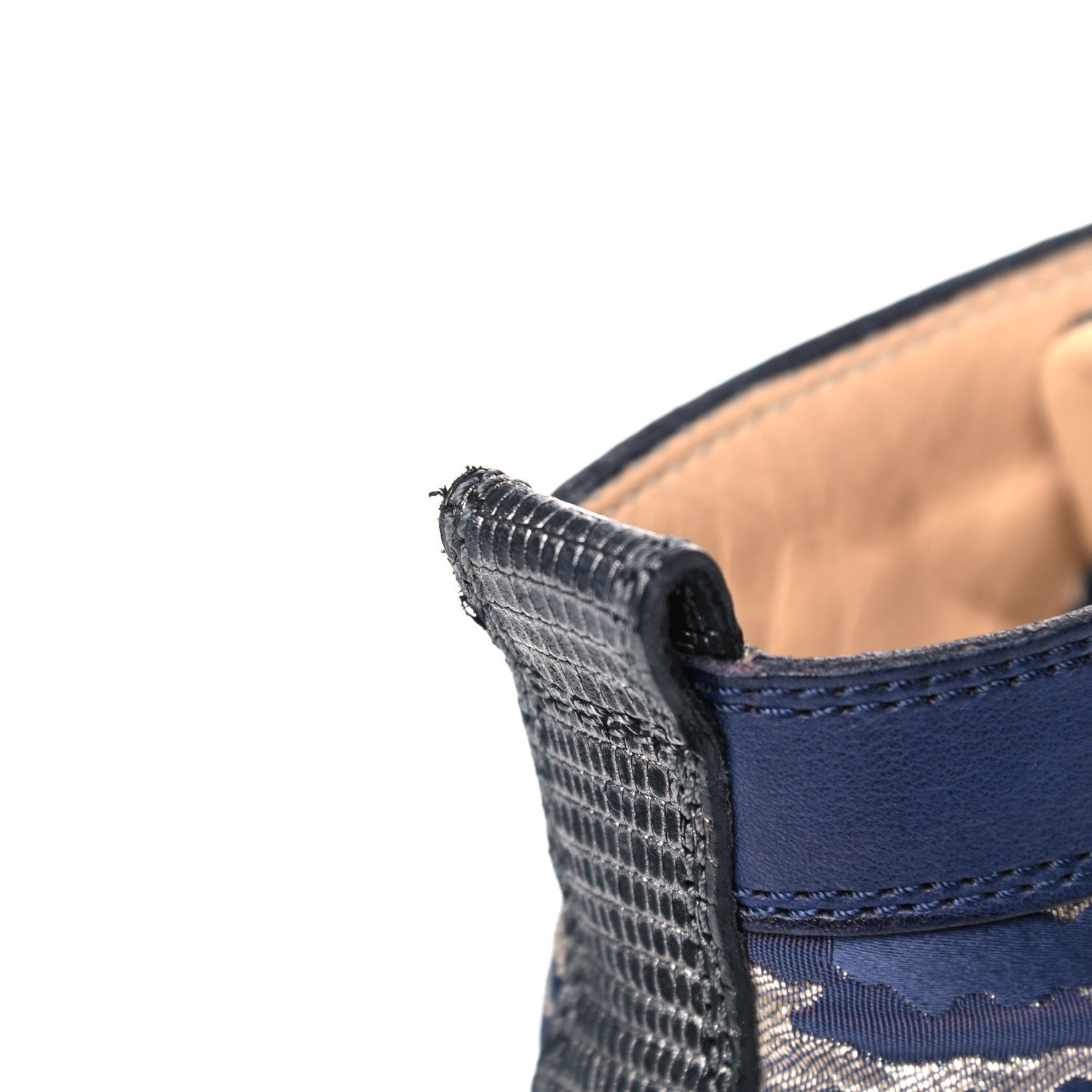 Christian Louboutin Jacquard Camoloubi Orlato Spikes Flat Sneakers 37 Navy 11 of 17