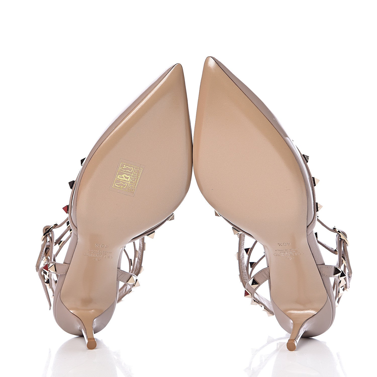 Valentino Garavani Patent Nappa Rockstud Ankle Strap 65mm Pumps 40.5 Poudre 5 of 10