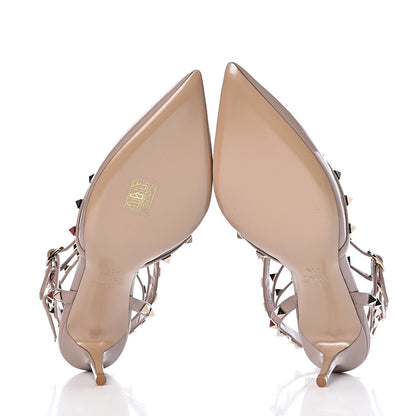 Valentino Garavani Patent Nappa Rockstud Ankle Strap 65mm Pumps 40.5 Poudre 5 of 10