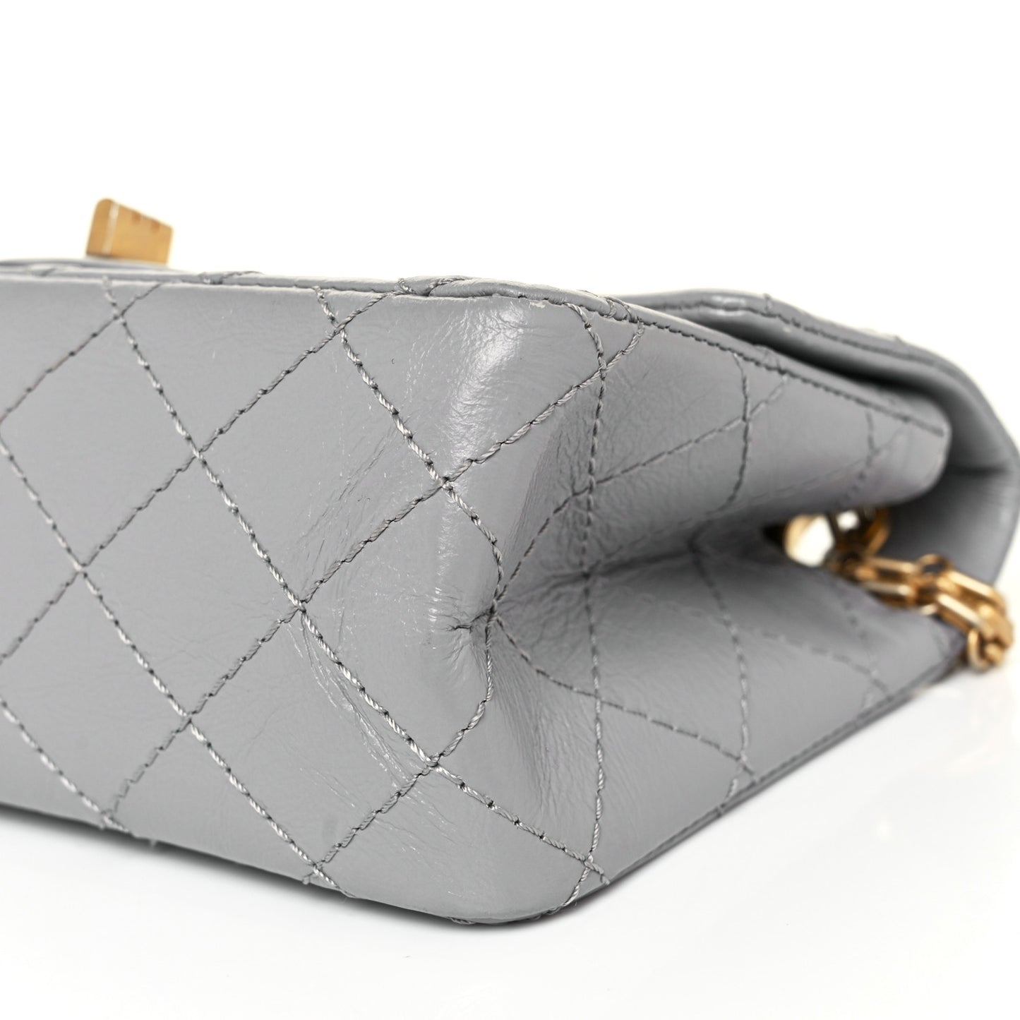Aged Calfskin Quilted 2.55 Reissue Mini Flap Grey