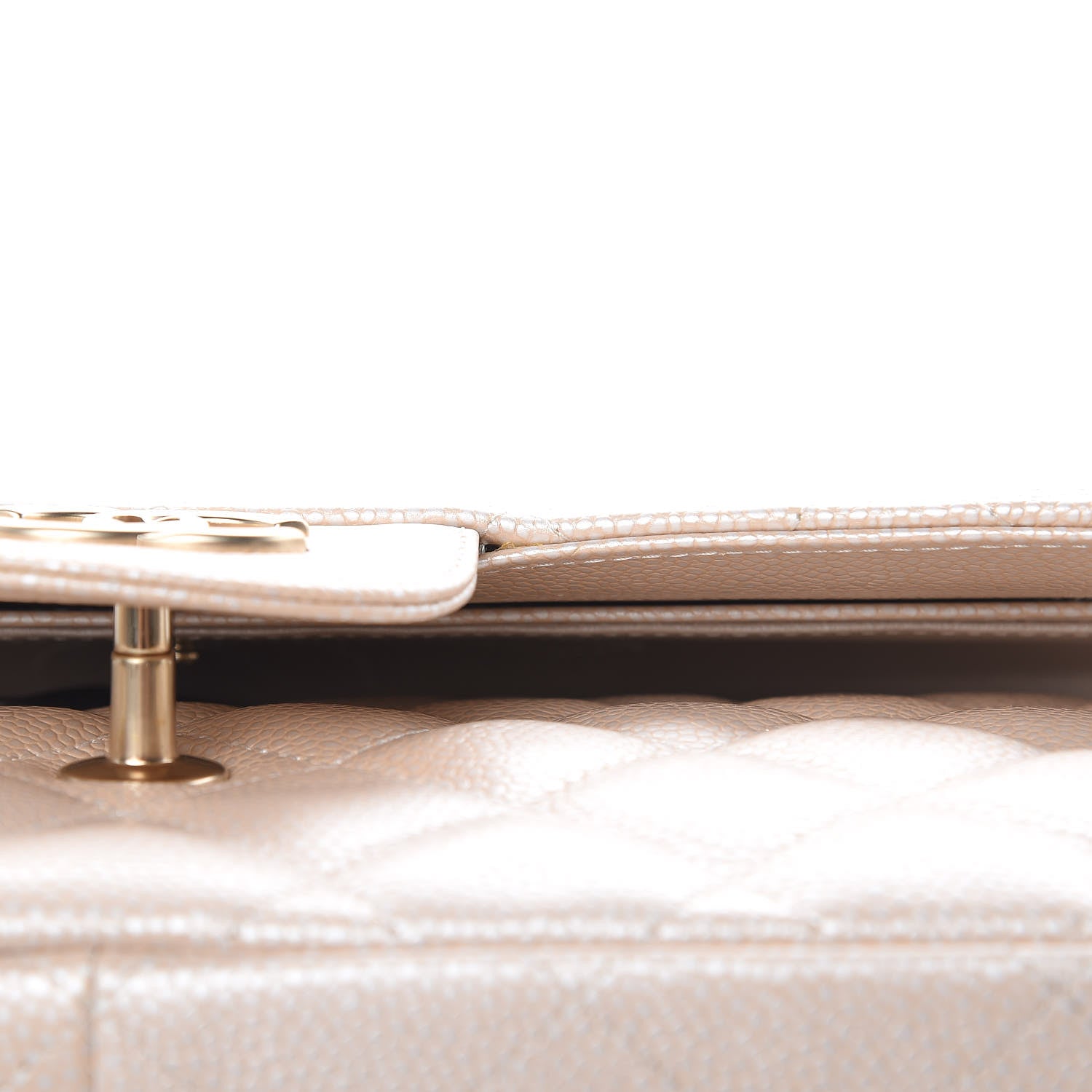 Chanel Pearly Caviar Quilted Jumbo Double Flap Light Beige 11 of 14