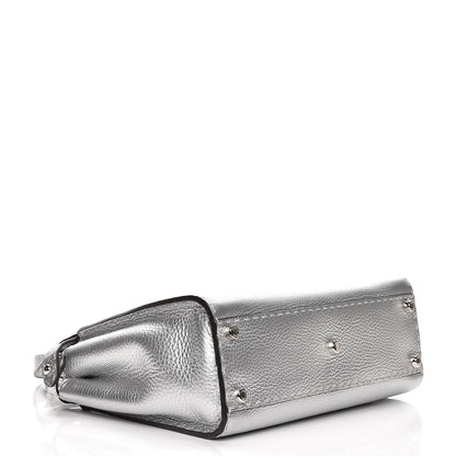 Fendi Cuoio Romano Lux Selleria Medium Peekaboo Iconic Satchel Argento 5 of 8
