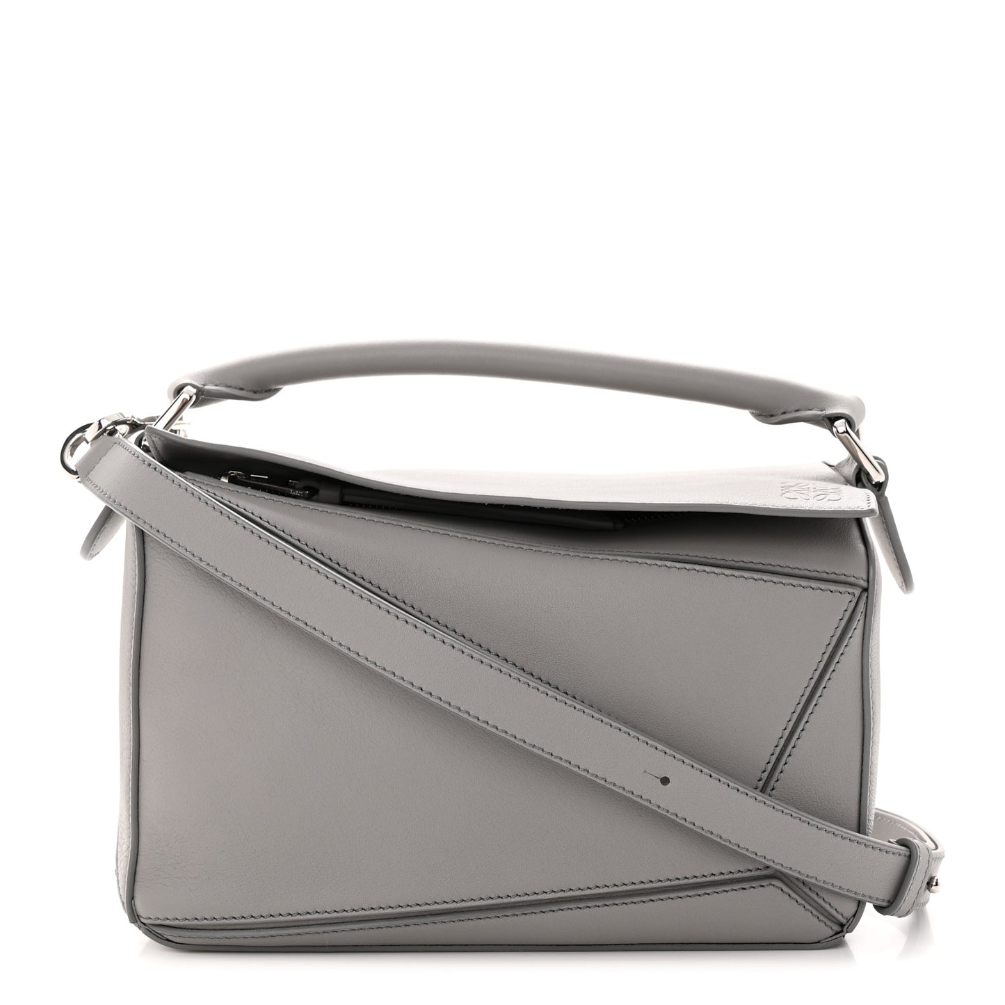 Calfskin Small Puzzle Bag Gunmetal