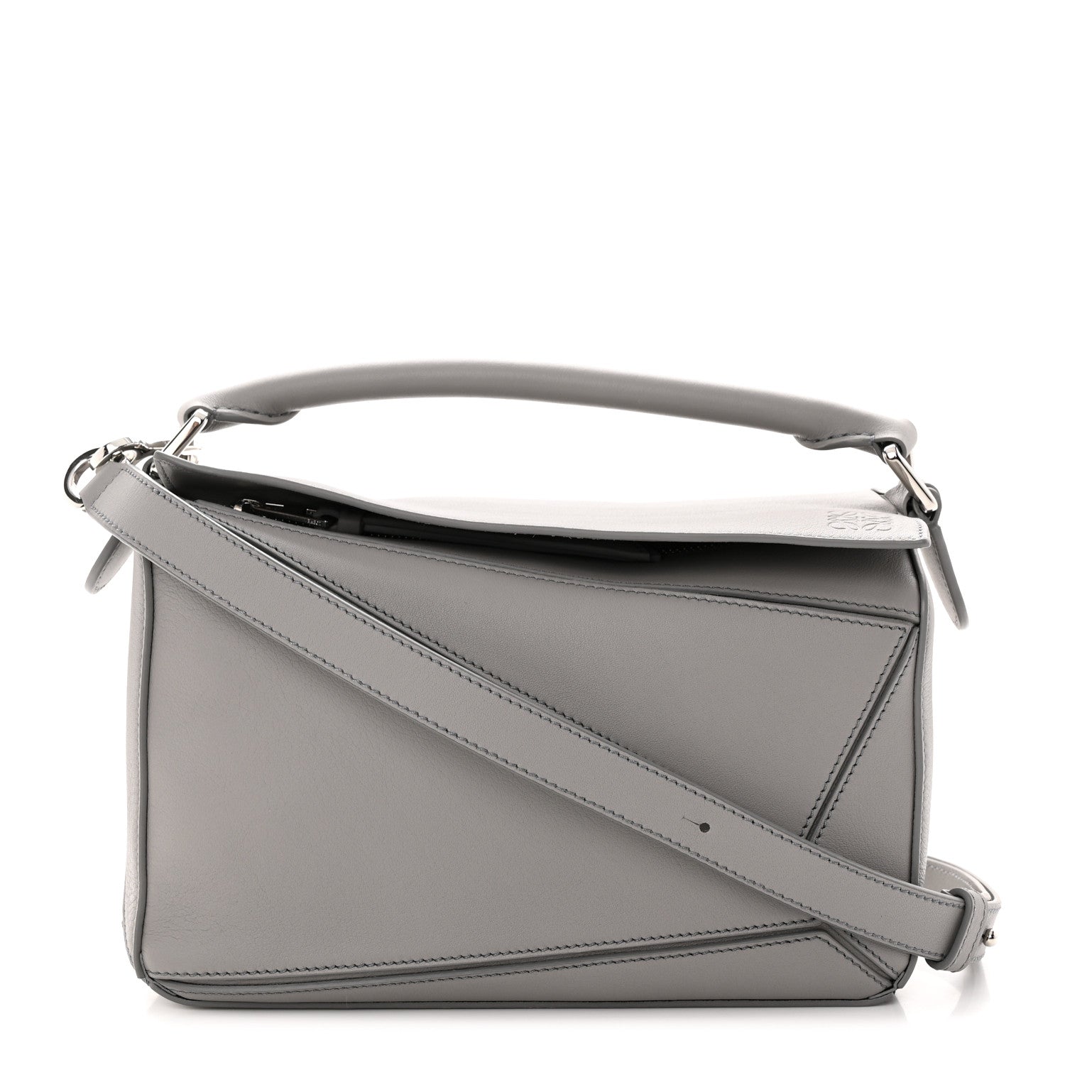 Loewe Calfskin Small Puzzle Bag Gunmetal 1 of 9