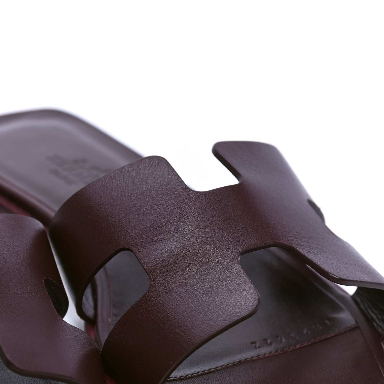 Hermes Box Calfskin Oran Sandals 35 Bordeaux 3 of 5