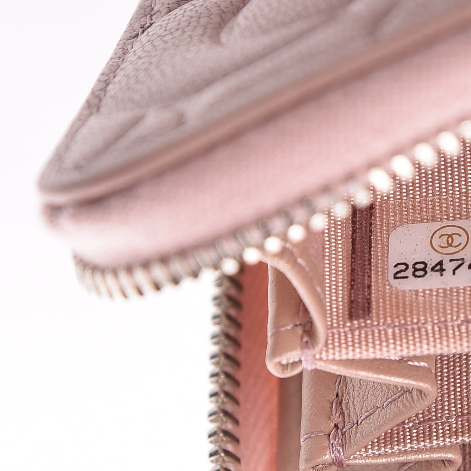 Chanel Goatskin Camellia Embossed Zip Coin Purse Light Pink 7 of 8