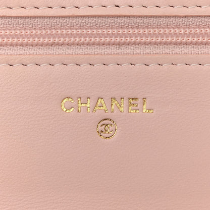 Chanel Lambskin Quilted CC Pearl Crush Wallet on Chain WOC Pink 6 of 12