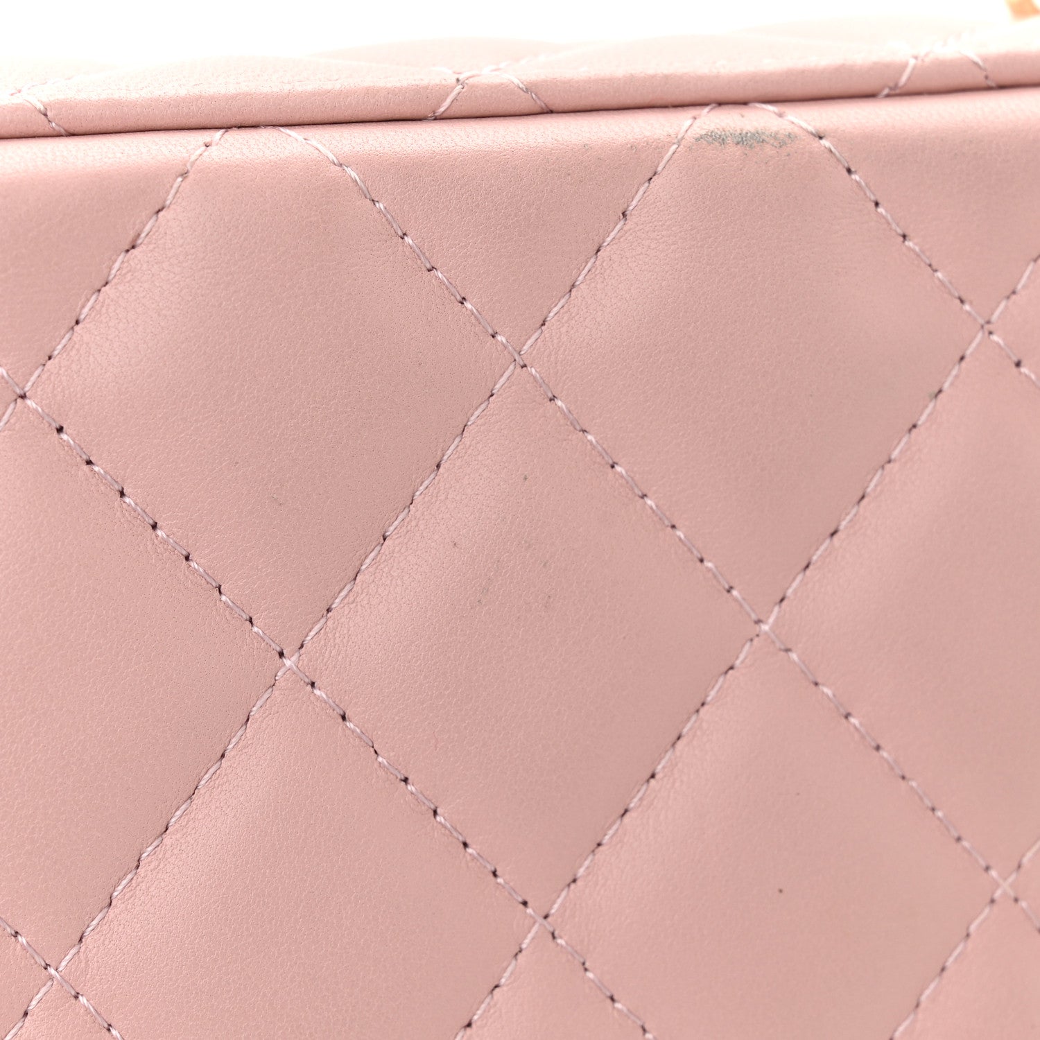 Chanel Lambskin Resin Quilted Vanity Case With Chain Pink 11 of 14