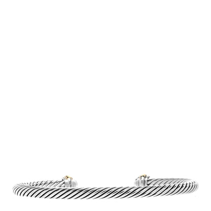 David Yurman Sterling Silver 18K Yellow Gold 4mm Cable Classics Bracelet 3 of 4