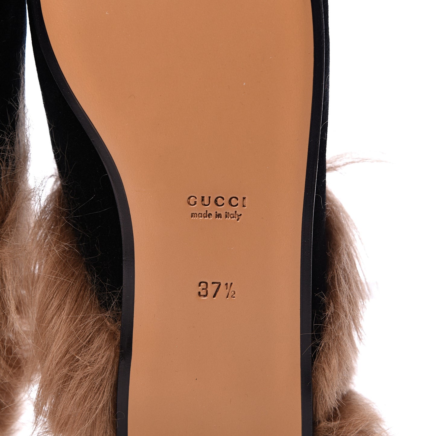 Velvet Fur Womens Princetown Slippers 37.5 Black