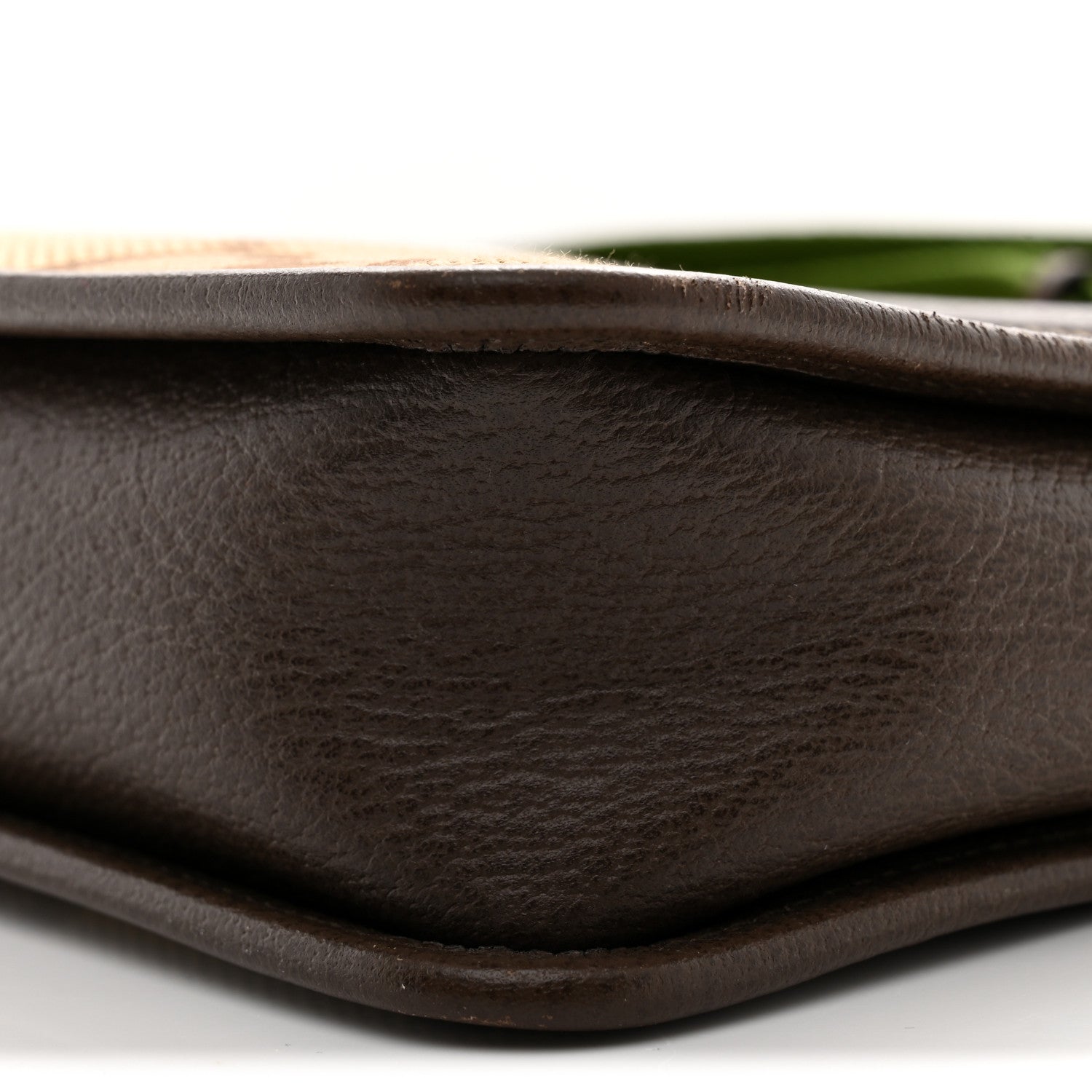 Gucci Monogram Jumbo GG Textured Dollar Calfskin Web Mini Crossbody Bag Camel Ebony New Acero 10 of 11