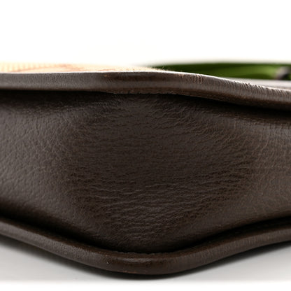 Gucci Monogram Jumbo GG Textured Dollar Calfskin Web Mini Crossbody Bag Camel Ebony New Acero 10 of 11