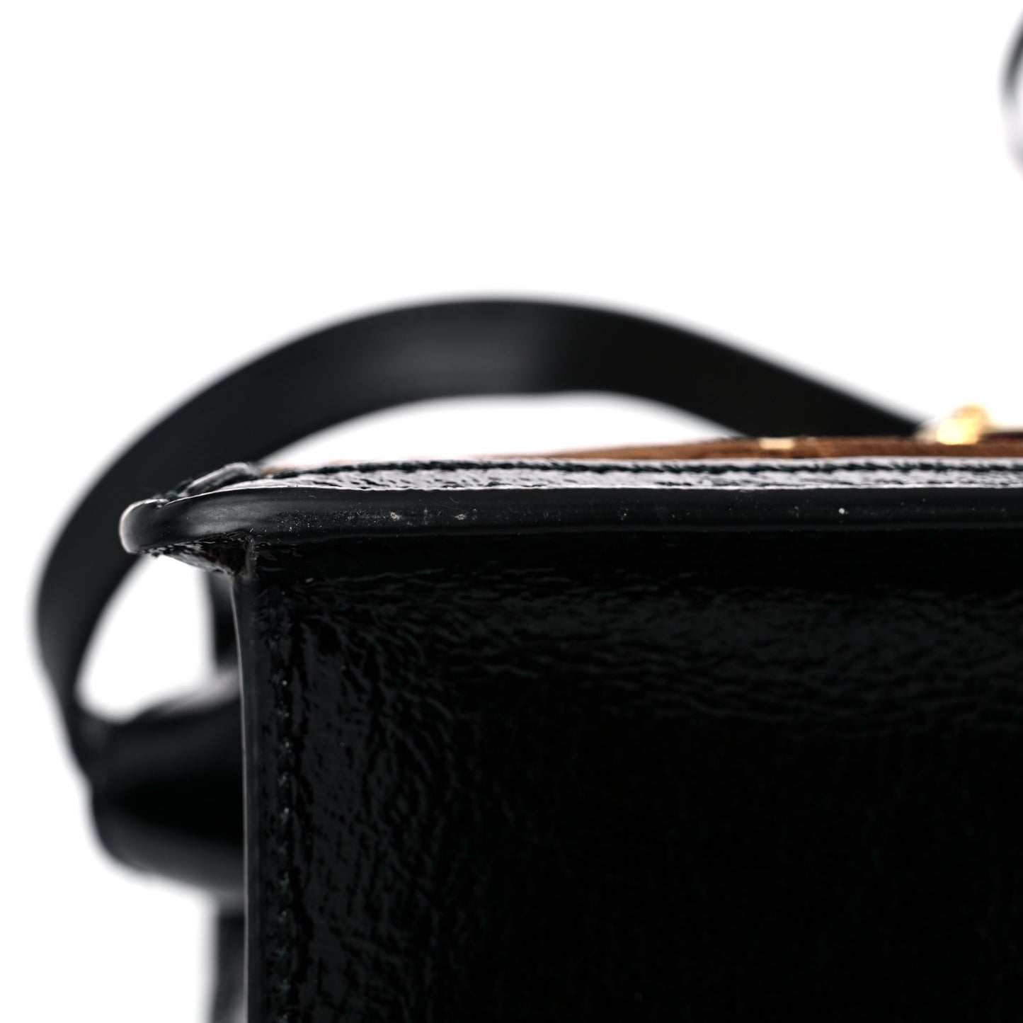 Velvet GG Monogram Web Mini Sylvie Top Handle Bag Brown Black Oro Vecchio