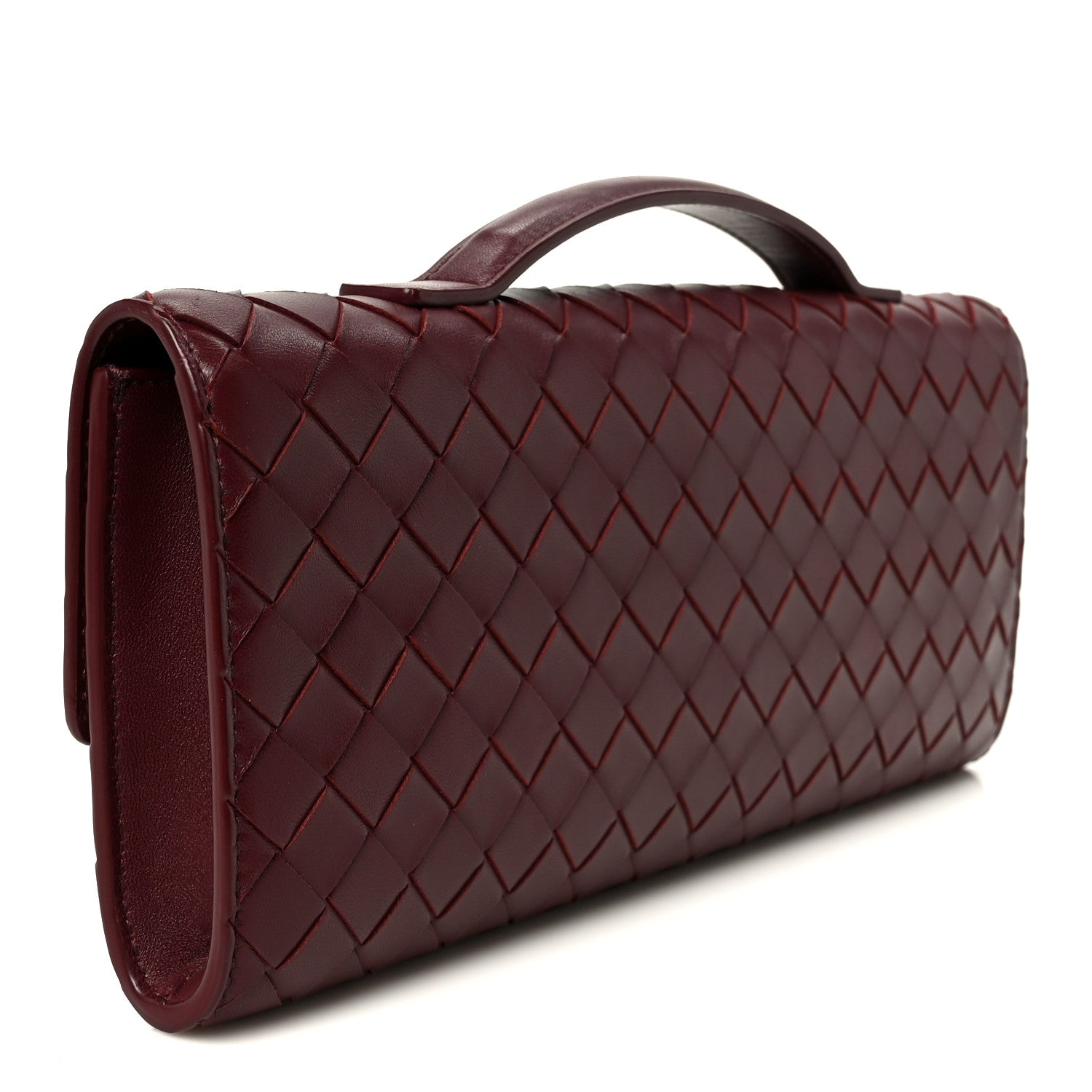 Bottega Veneta Nappa Intrecciato Long Andiamo Top Handle Clutch Barolo 3 of 10