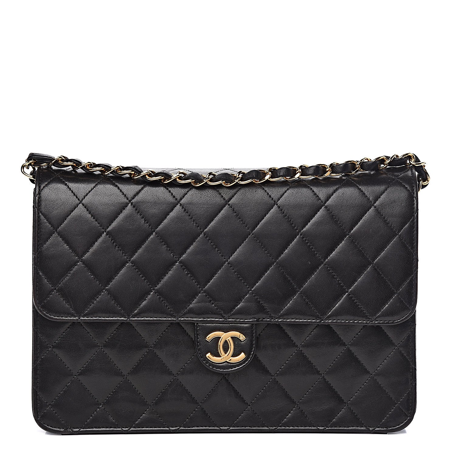 Chanel Lambskin Quilted Medium Single Flap Black 1 of 21