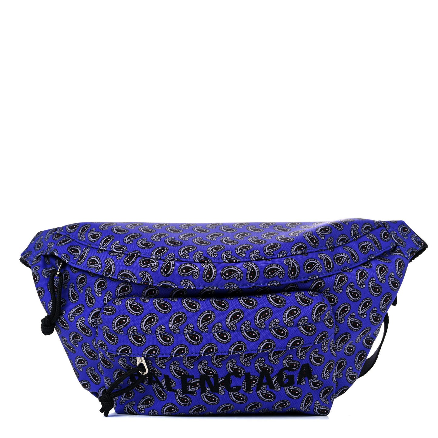 Sport Nylon Logo Paisley Print Wheel Belt Bag Navy Black