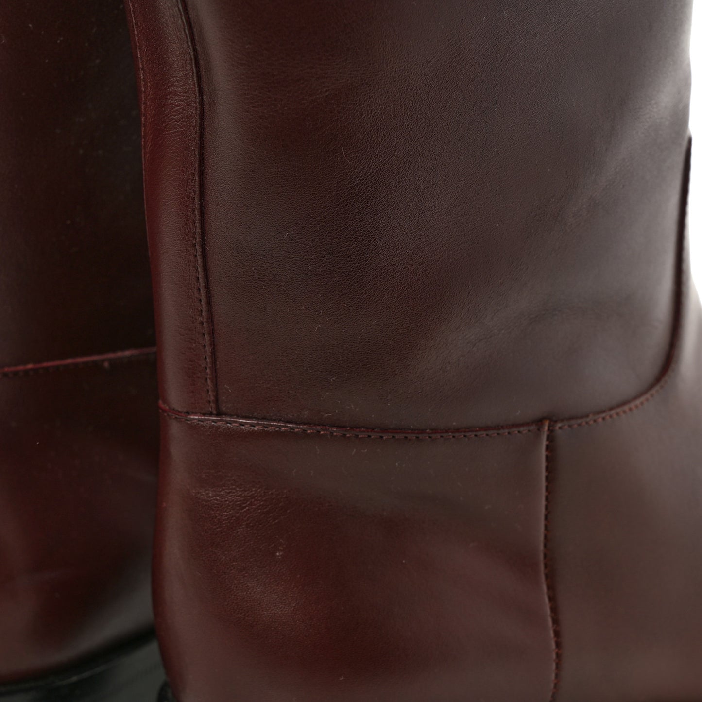 Calfskin Heritage Flat High Boots 37.5 Brown
