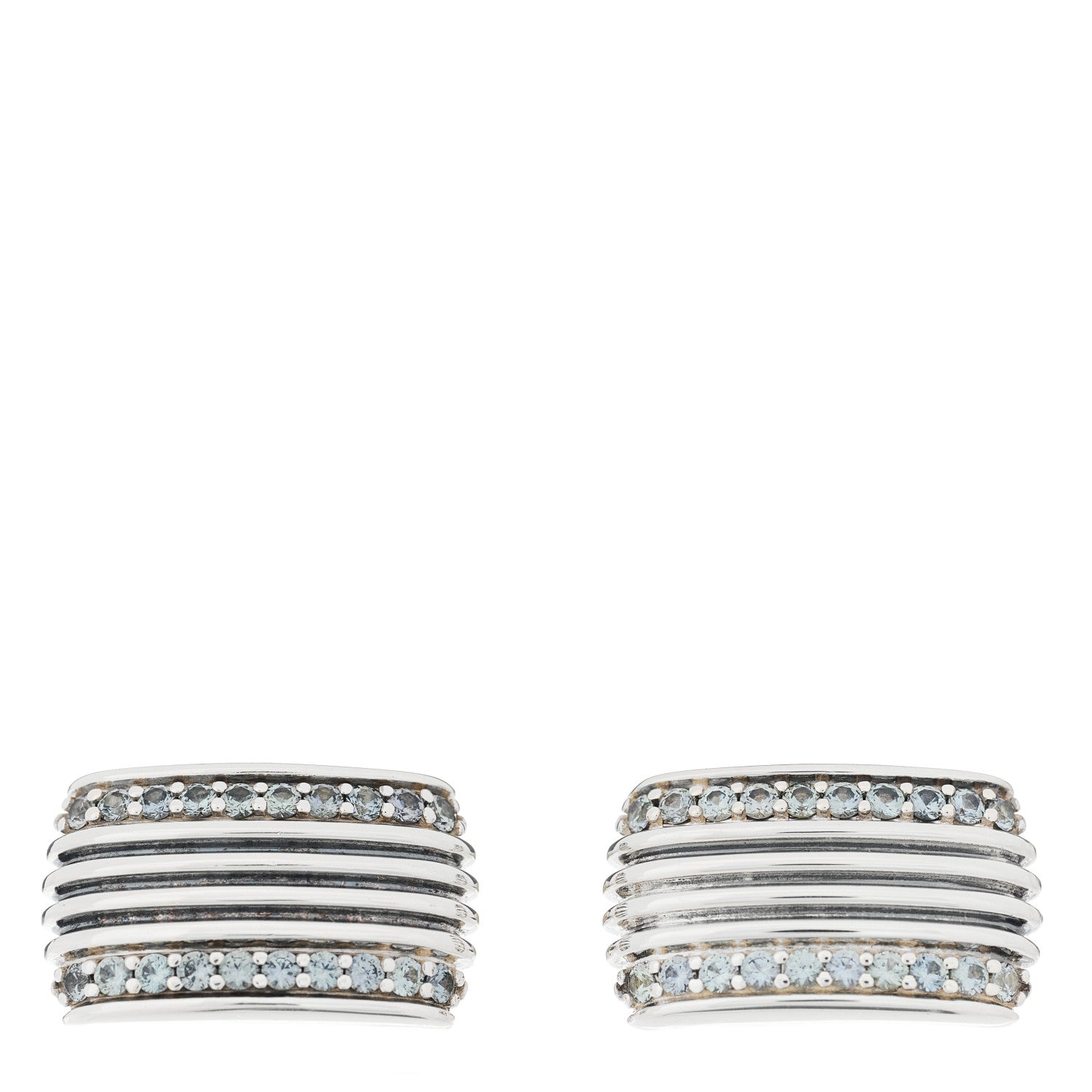 David Yurman Sterling Silver Gray Sapphire Royal Cord Cufflinks 1 of 5