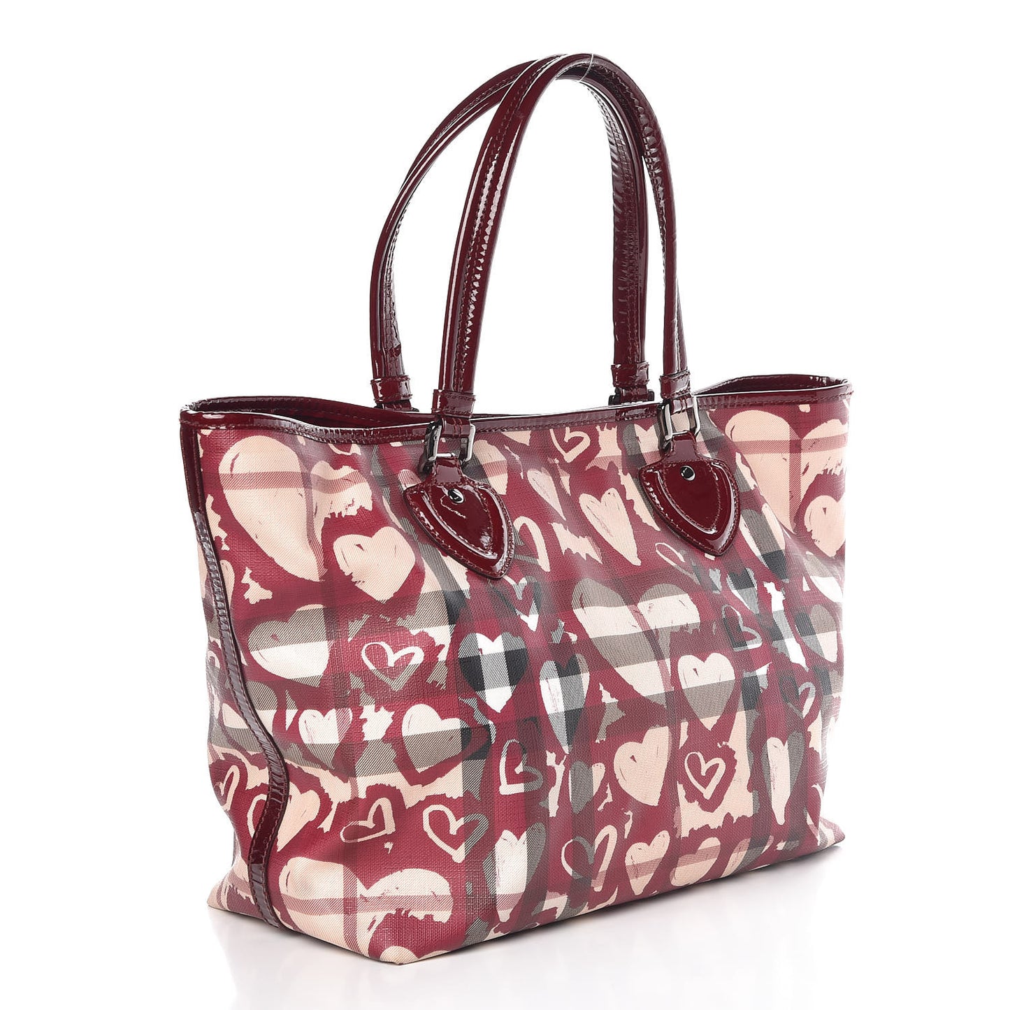 Nova Check Heart Tote Red