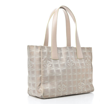 Chanel Metallic Nylon Small Travel Tote Beige 3 of 14