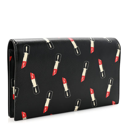 Saint Laurent Calfskin Lipstick Print Classic Monogram Kate Clutch Black 3 of 6