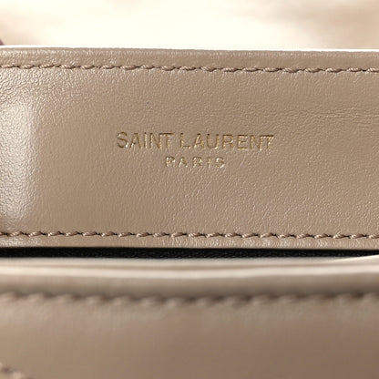Saint Laurent Calfskin Y Quilted Monogram Toy Loulou Crossbody Bag Dark Beige 6 of 9