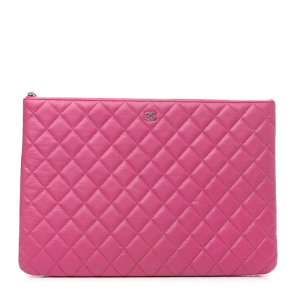 Chanel Caviar Quilted Large Cosmetic Case Pink 1 of 7